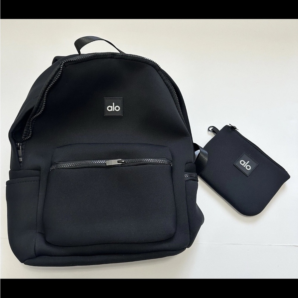 ALO Yoga Black Backpack with Matching Pouch